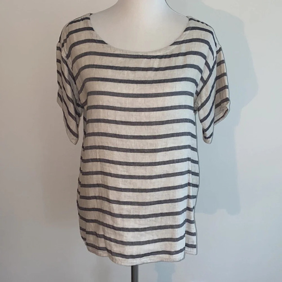 •Eileen Fisher•Linen/cotton Boatneck Top, Like New - Picture 2 of 6